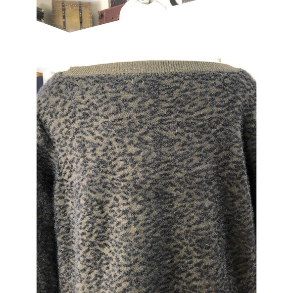 Mesh Lace Olive/black Animal Print Sweater - Picture 5 of 8